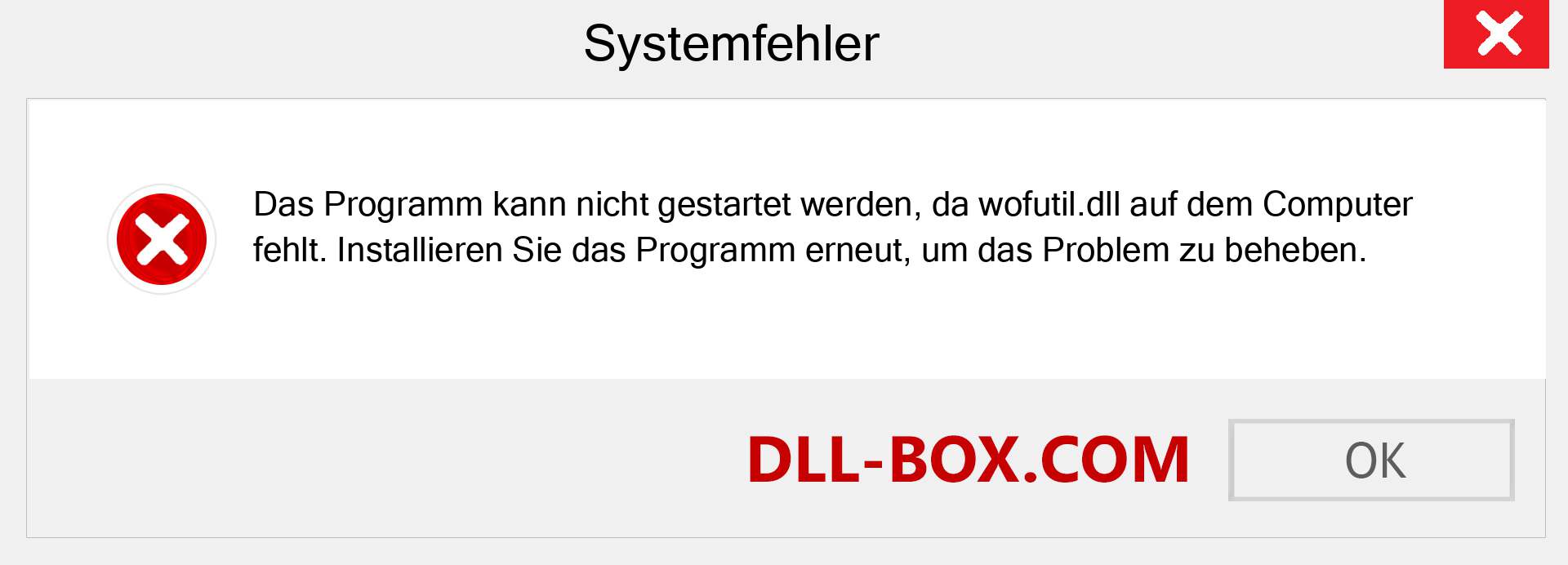 wofutil.dll-Datei fehlt?. Download für Windows 7, 8, 10 - Fix wofutil dll Missing Error unter Windows, Fotos, Bildern