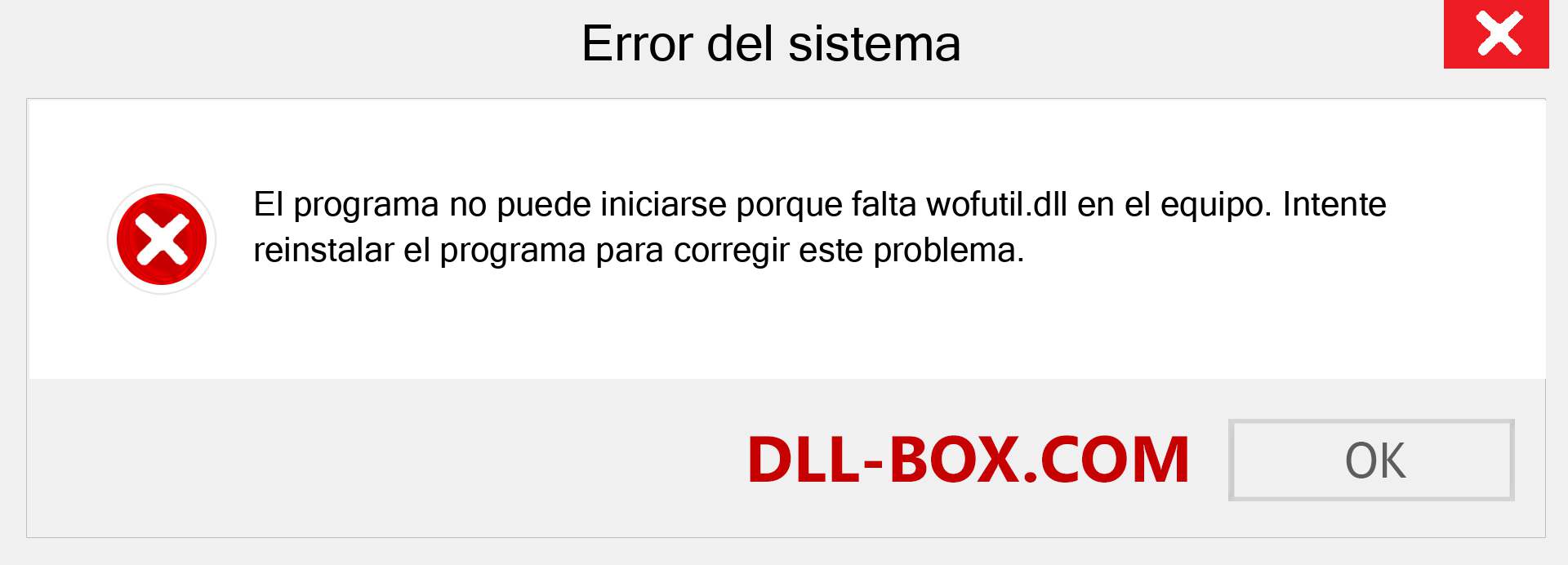 ¿Falta el archivo wofutil.dll ?. Descargar para Windows 7, 8, 10 - Corregir wofutil dll Missing Error en Windows, fotos, imágenes