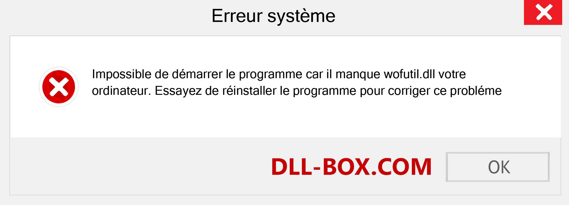 Le fichier wofutil.dll est manquant ?. Télécharger pour Windows 7, 8, 10 - Correction de l'erreur manquante wofutil dll sur Windows, photos, images