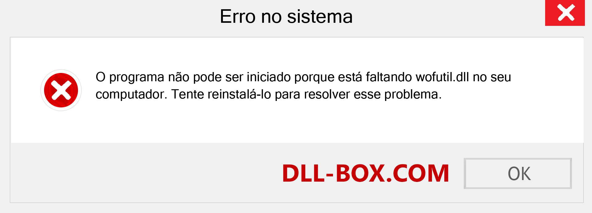 Arquivo wofutil.dll ausente ?. Download para Windows 7, 8, 10 - Correção de erro ausente wofutil dll no Windows, fotos, imagens